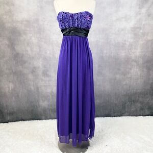 Ruby Rox Women Formal Dress Size M Empire Waist Y2K Prom Glam HoCo Glitter Party